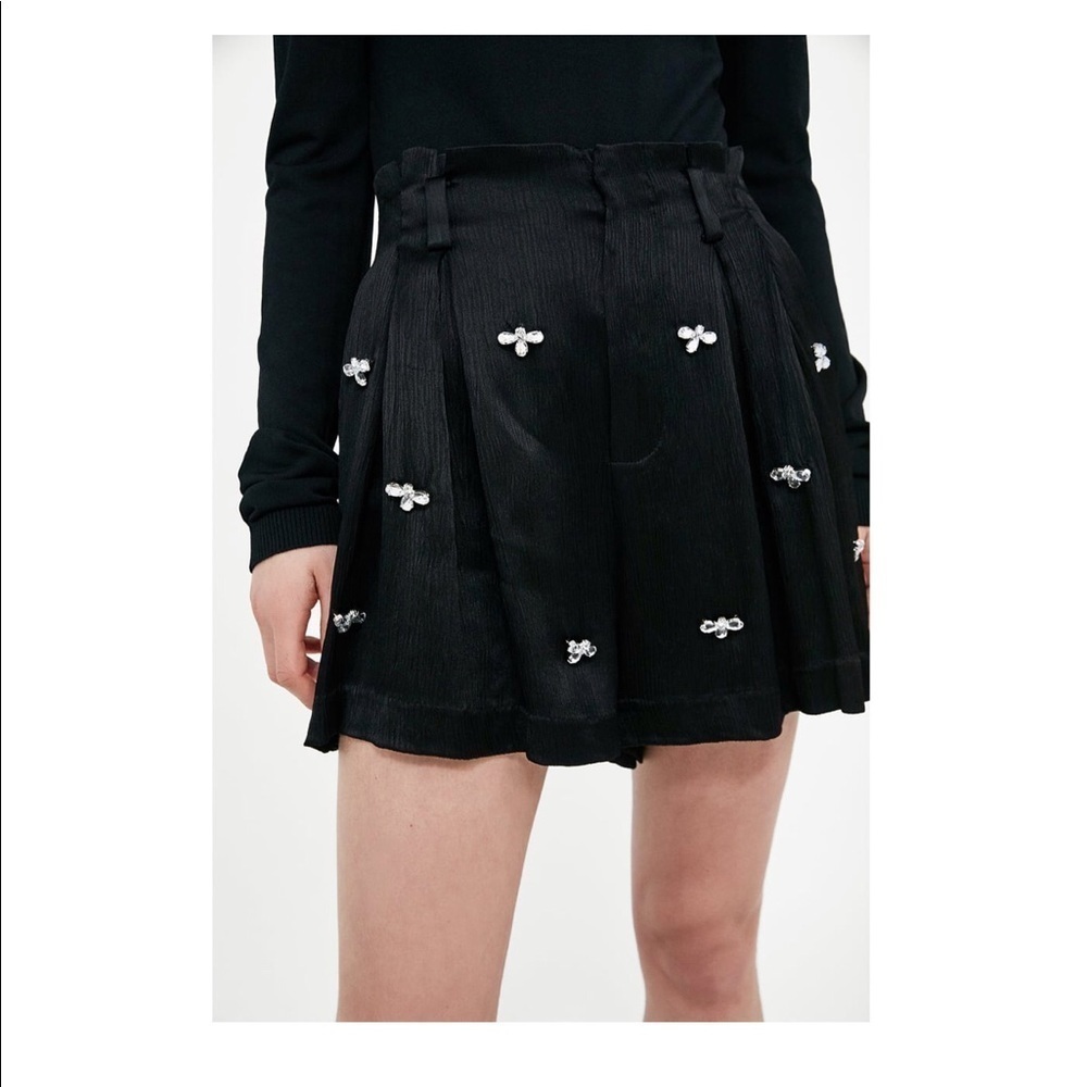 Zara bejeweled Bermuda shorts